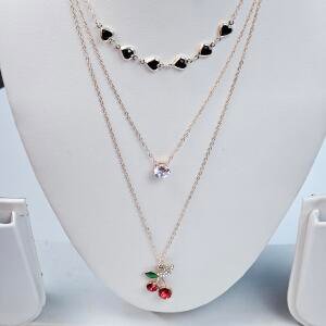 three layered cherry pendent neck piece