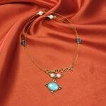 Blue Charm Dual Layer Pearl Necklace