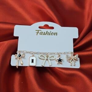 Golden Bow & Star Charm Bracelet for Women
