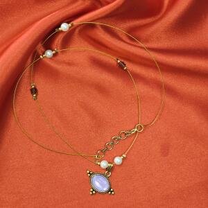 Lavender Grace Dual Layer Pearl Necklace