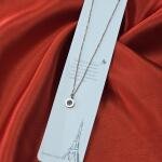 Elegant Midnight Round Pendant Necklace – Stainless Steel