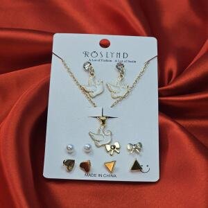 Roslynd Dove Charm Necklace & Earring Set