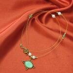 Emerald Glow Dual Layer Pearl Necklace