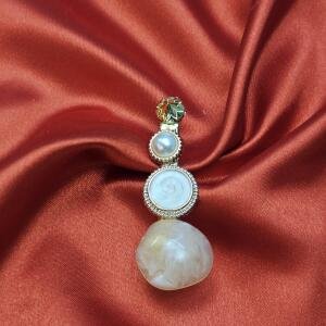 Trio Stone & Pearl Drop Hair Clip