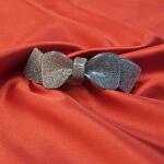 Midnight Silver Glitter Bow Hair Clip