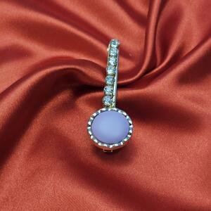 Lavender Charm Stone & Diamond Hair Clip