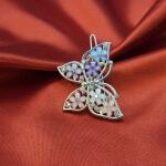 Floral Butterfly Crystal Hair Clip