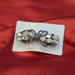 Midnight Crystal Bow Premium Hair Clip