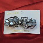 Midnight Crystal Bow Premium Hair Clip