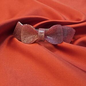 Rose Glitter Bow Hair Clip