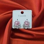 Violet Blossom Pearl Crystal Stud Earrings