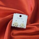 Golden Blossom Pearl & Crystal Floral Earrings