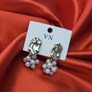 Golden Luxe Pearl Cluster Earrings