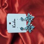 Ruby Petal Oxidised Cluster Drop Earrings