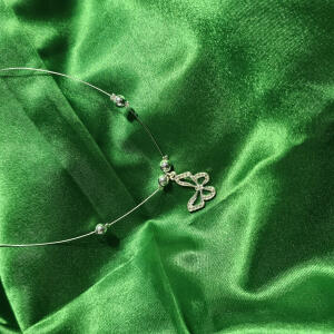 Crystal Butterfly Invisible Chain Pendant