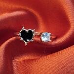 Midnight Heart Adjustable Ring – Bold Romance Edition