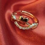 Golden Heart Wave Ring